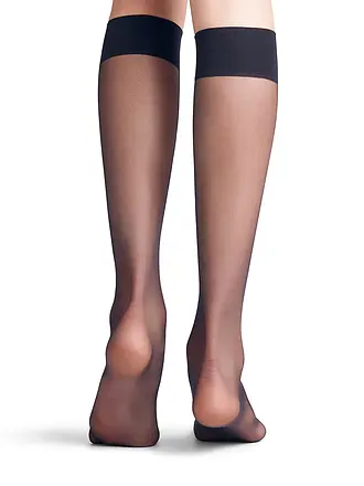 FALKE | Calcetines hasta la rodilla Seidenglatt 15 DEN black | blau